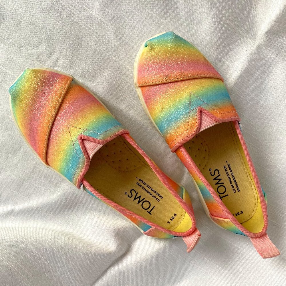 TOMS Kids rainbow glitter shoes